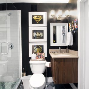 sophisticated super hero bathroom