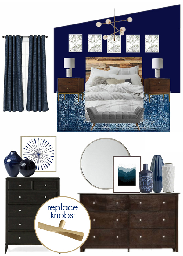 Navy Master Bedroom Decor