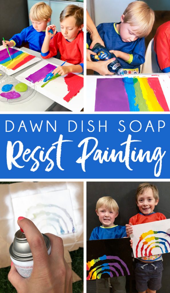 How to create a resist painting with dish soap