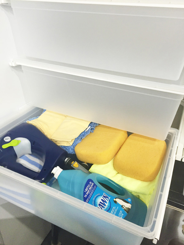 Garage drawers to store car wash towels