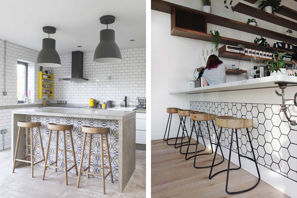 tiled kitchen island