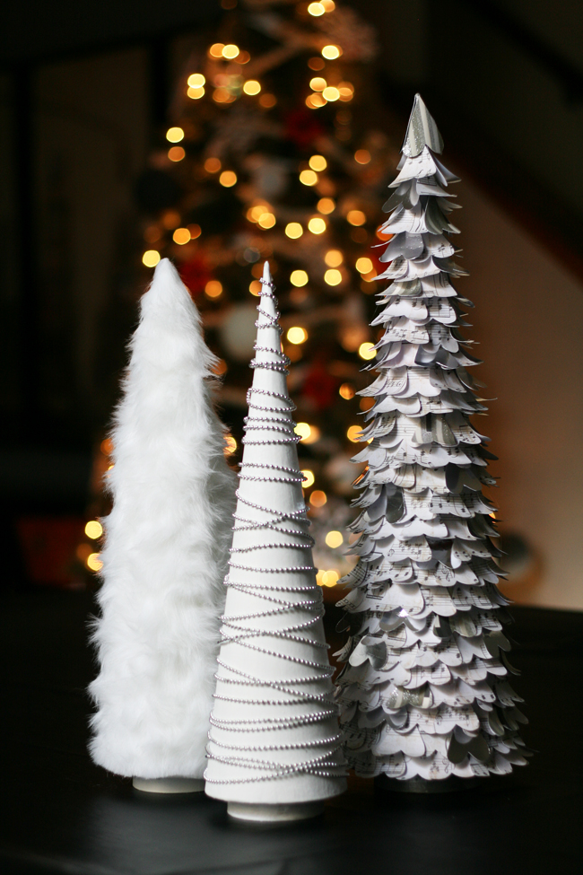DIY White Christmas Tree Decorations