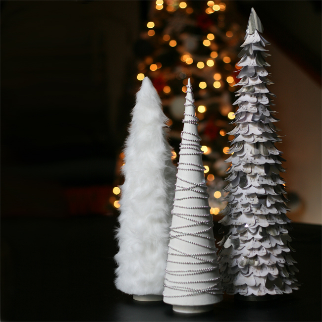 Cone Shape Cut Out Wooden Mini Christmas Tree Is Painted With