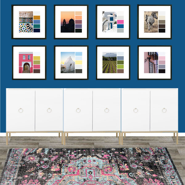 travel photo color palette gallery wall