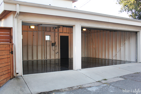 Finished garage metallic floor