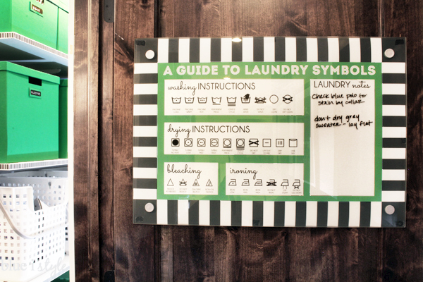 laundry symbol print dry erase board