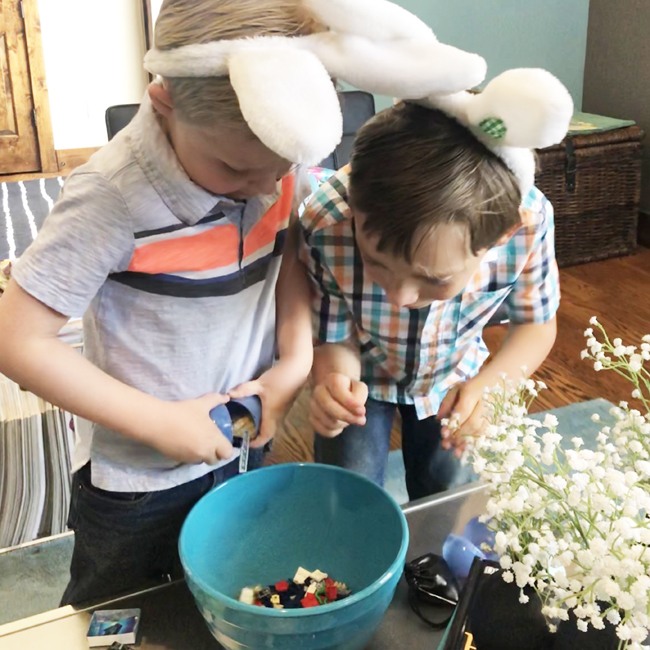 Easter Eggs filled with Legos instead of candy