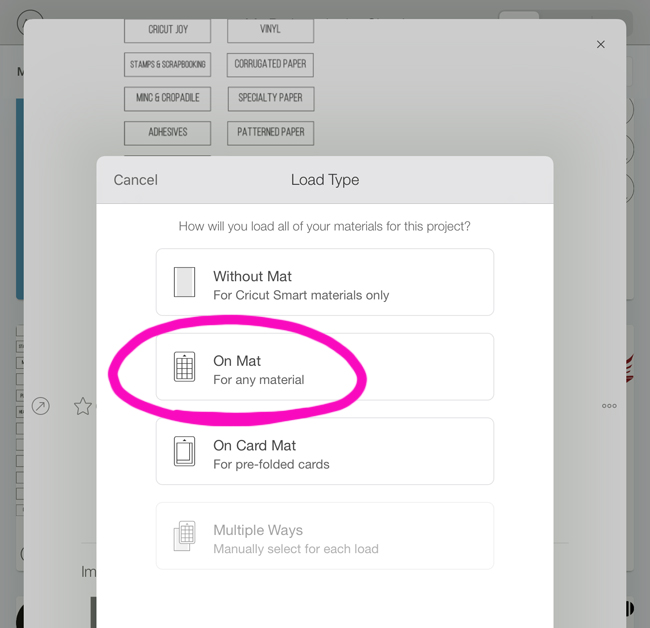 Selecting mat for Cricut Joy paper cutting