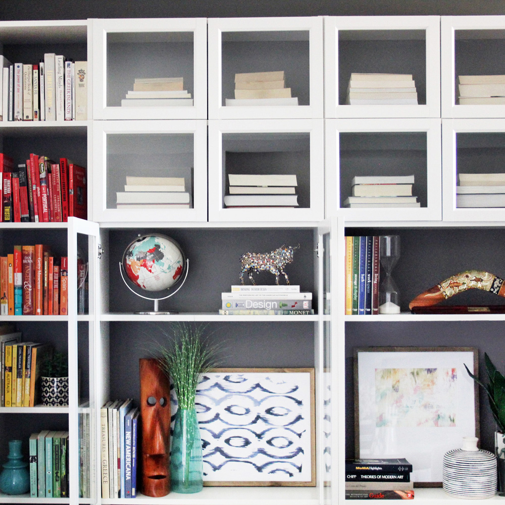 White shop laminate bookshelf
