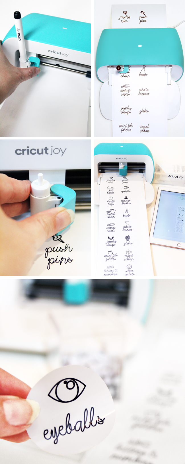 Organization labels with Cricut Joy Smart Materials