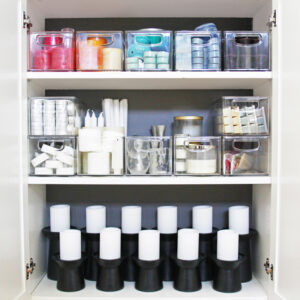 Organized Candle Storage Cabinet