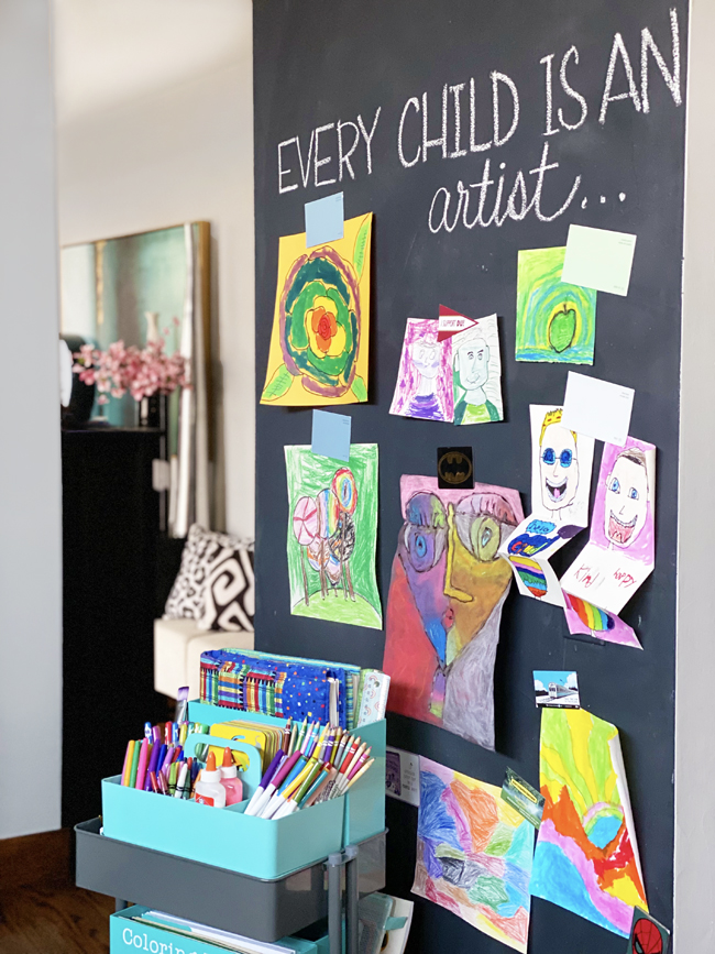 How to Set up an Art Cart for Kids